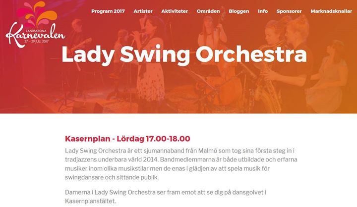Lady Swing Orchestra på Landskrona karnevalen